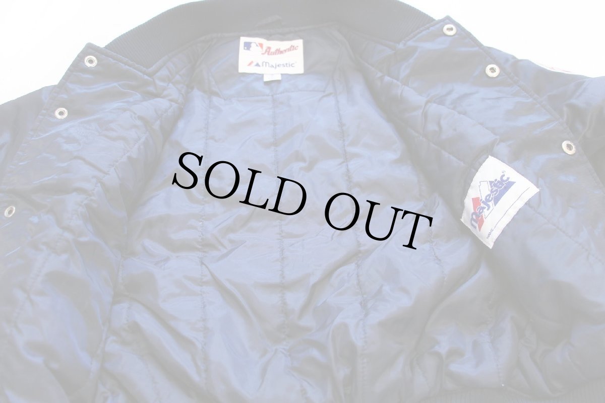 画像6: 90s Majestic MLB New York Yankees ニューヨーク ヤンキース キルティングライナー ナイロンスタジャン 紺 ボーイズS (6)