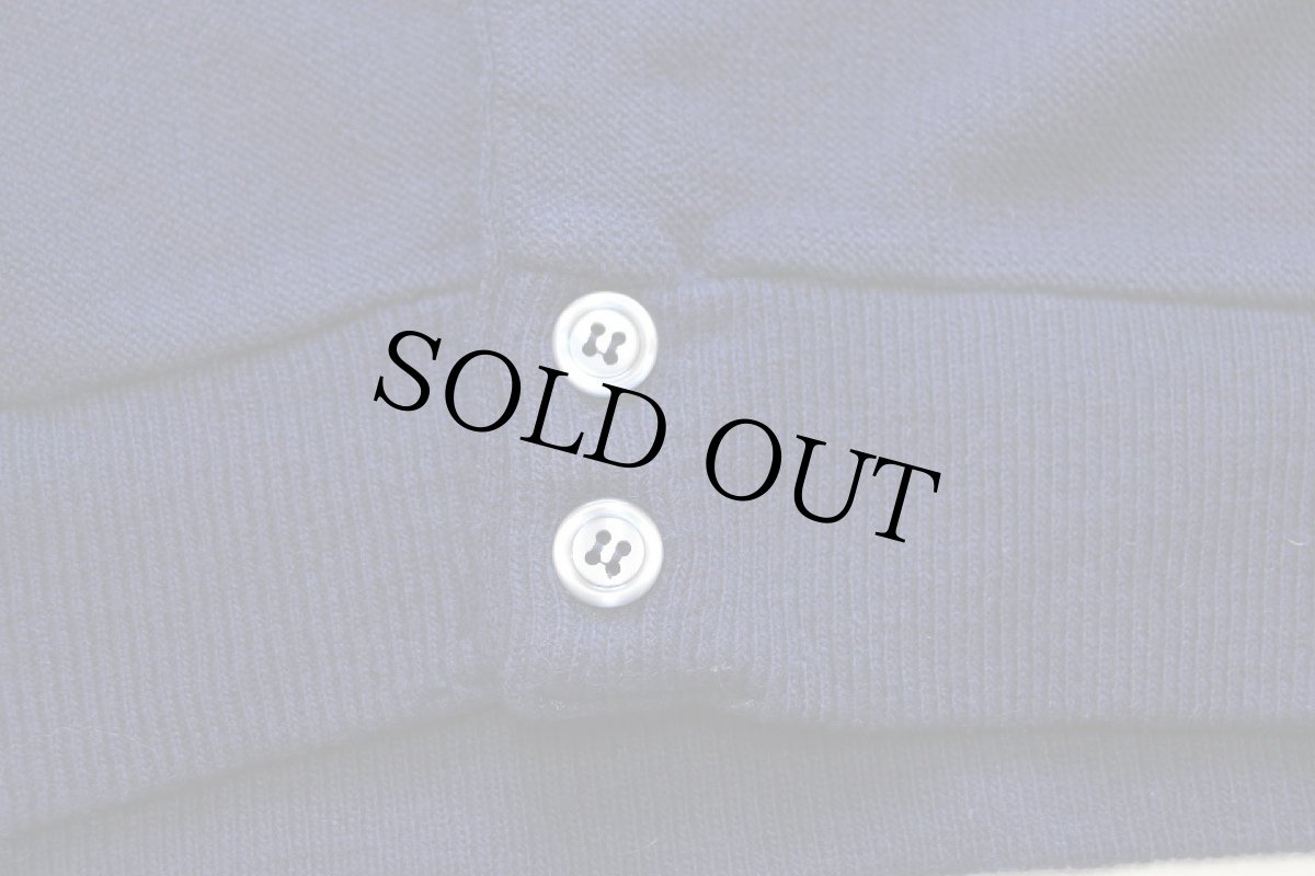 画像5: 90s USA製 Leeリー 無地 パール編み アクリルニット カーディガン 紺 M (5)