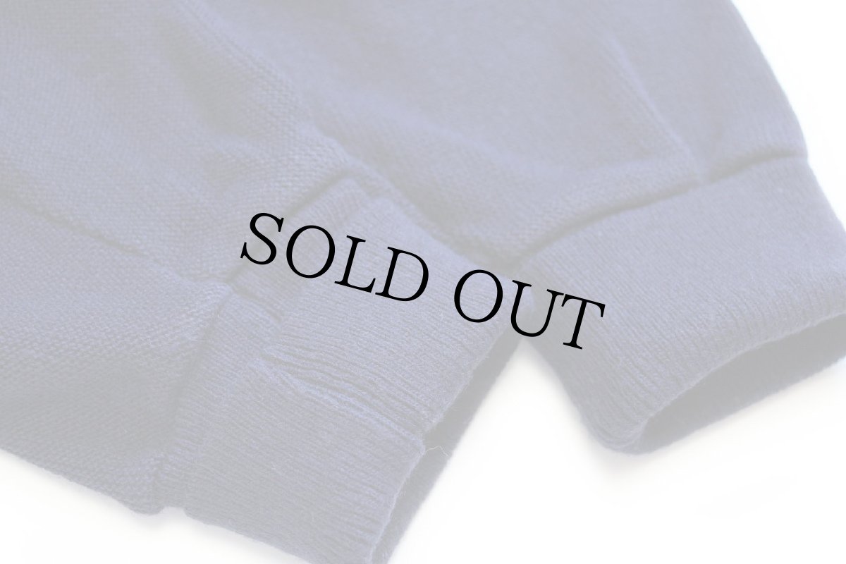 画像6: 90s USA製 Leeリー 無地 パール編み アクリルニット カーディガン 紺 M (6)