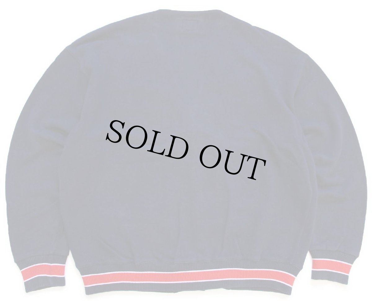 画像2: 90s イタリア製 BENETTONベネトン パッチ付き コットン スウェット カーディガン 紺 XL (2)