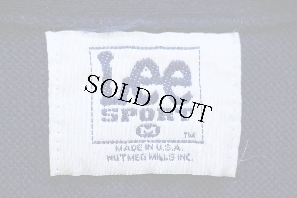 画像4: 90s USA製 Leeリー 無地 パール編み アクリルニット カーディガン 紺 M (4)