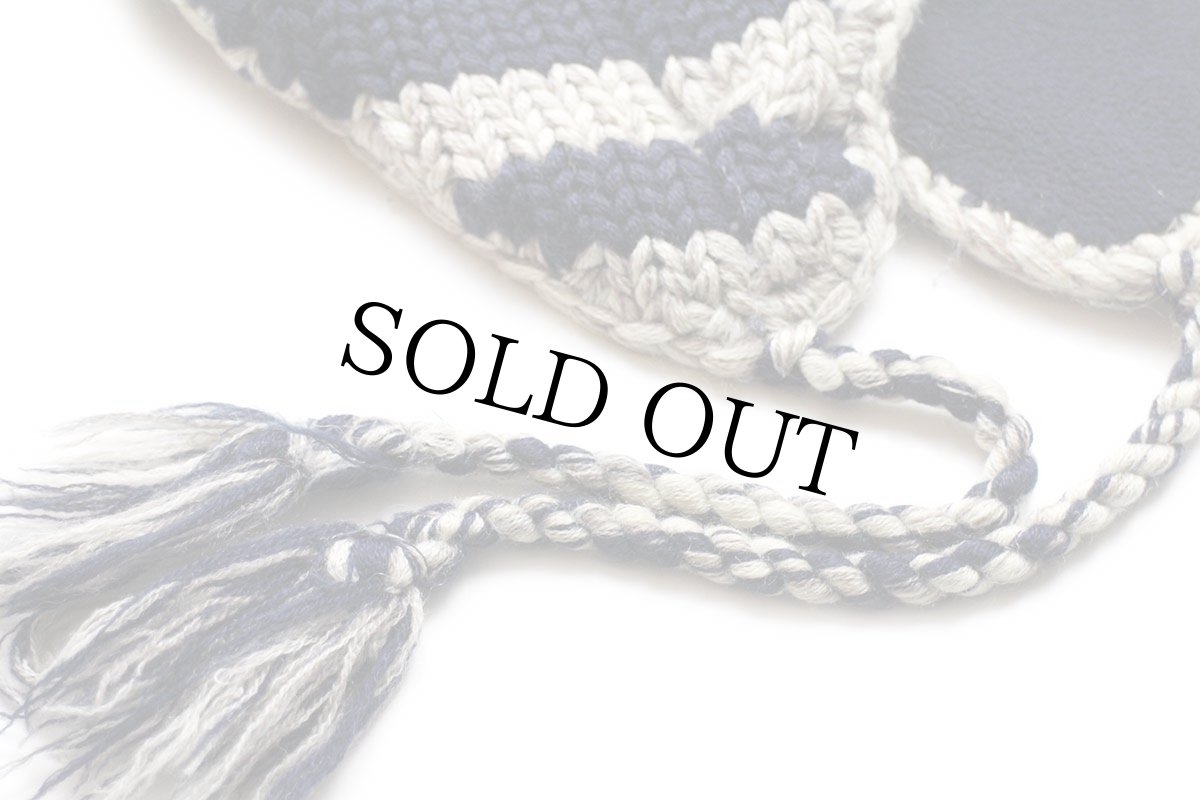 画像8: 00s AMERICAN EAGLEアメリカンイーグル ボーダー ケーブル編み フリースライナー 耳当て付き ウール×アクリル ニットキャップ★ニット帽 (8)