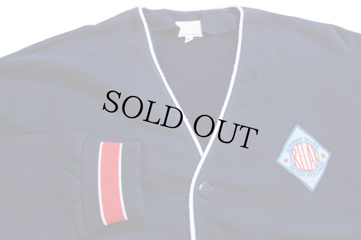 画像3: 90s イタリア製 BENETTONベネトン パッチ付き コットン スウェット カーディガン 紺 XL (3)