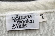 画像4: 90s Amana Woolen Mills IOWA HAWKEYES アメフト 刺繍 パール編み アクリルニット カーディガン 白 L (4)