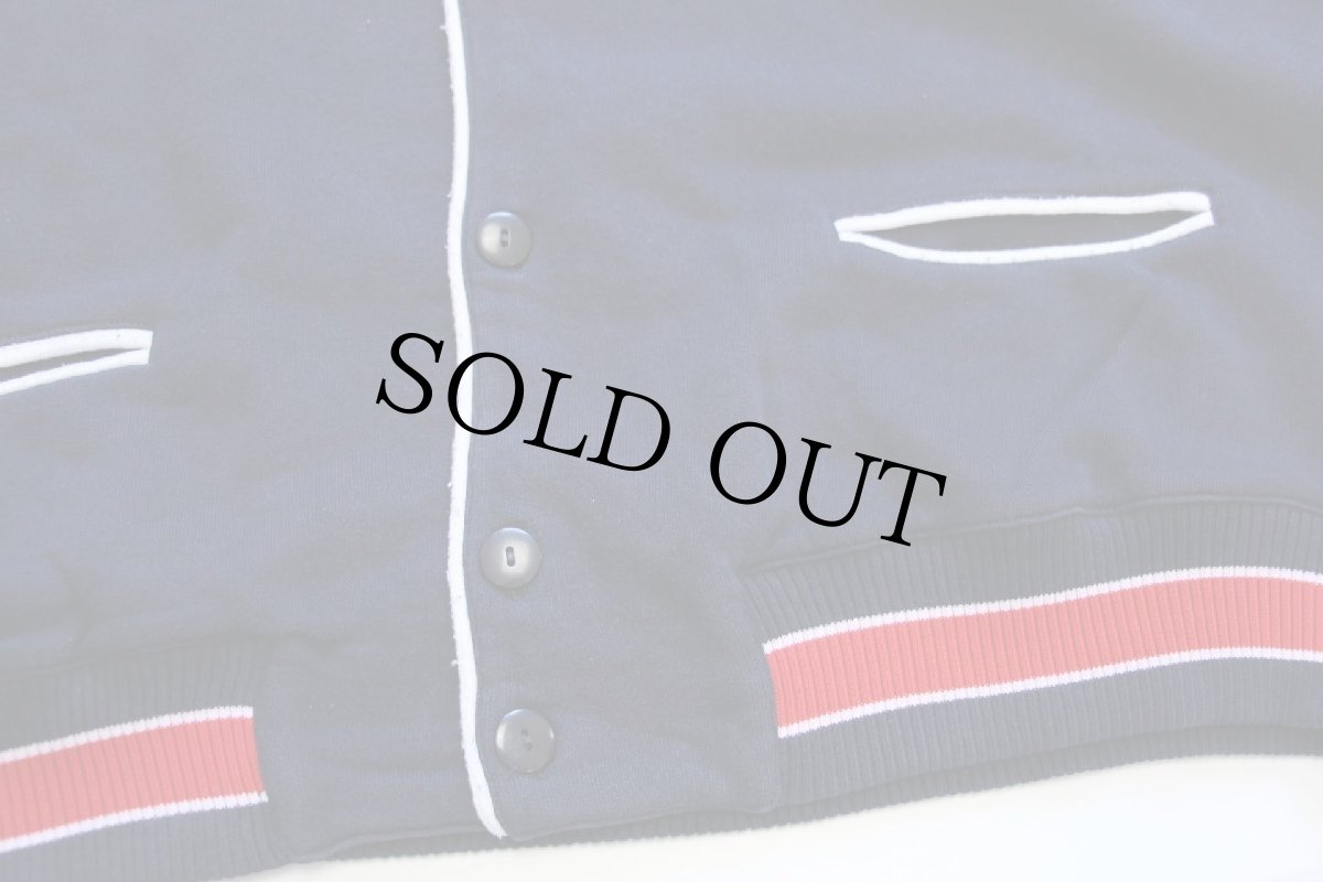 画像5: 90s イタリア製 BENETTONベネトン パッチ付き コットン スウェット カーディガン 紺 XL (5)