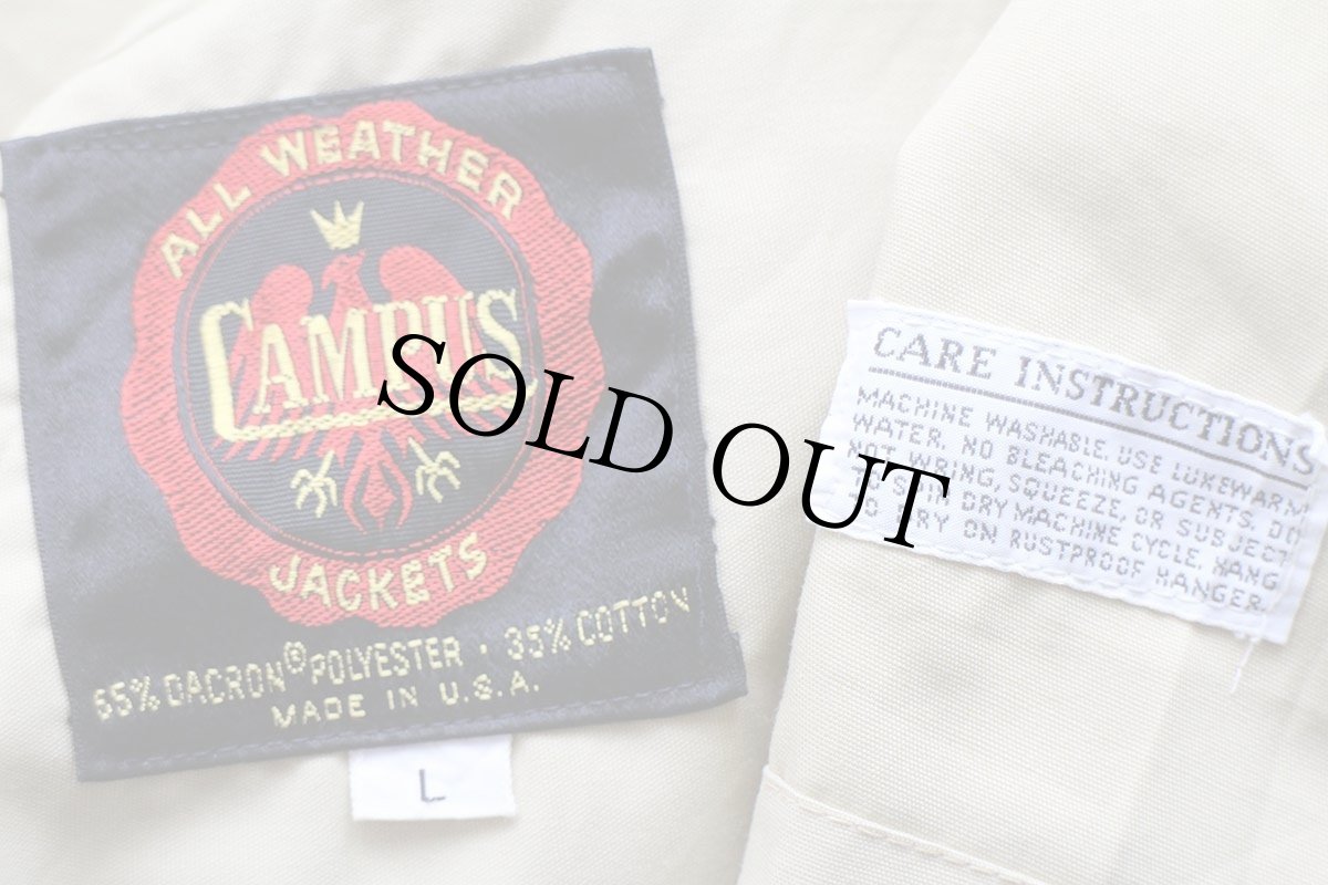 画像4: 70s USA製 CAMPUS ジャケット ライトカーキ L (4)