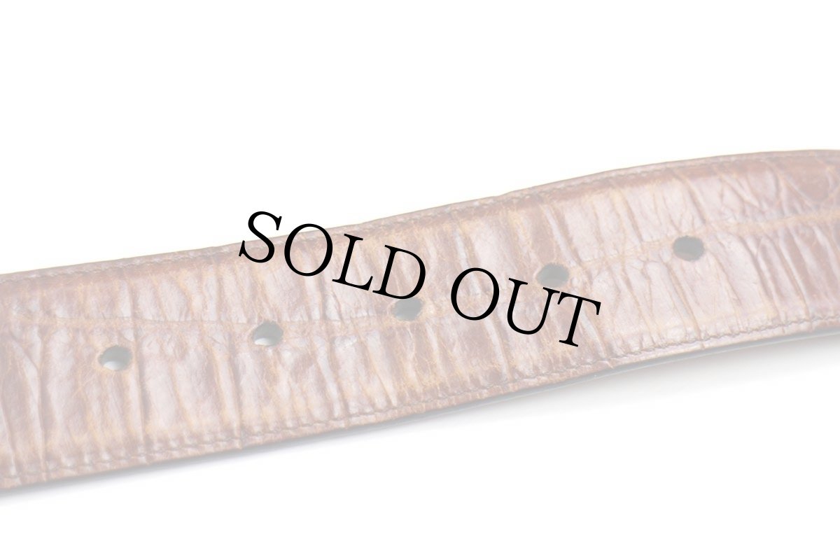 画像6: 80s USA製 LANDS'ENDランズエンド 型押し レザーベルト 茶 30 (6)