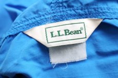 画像4: 90s L.L.Bean 筆記体ロゴ刺繍 ナイロン アノラックパーカー 青 S (4)