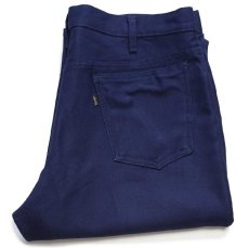 画像1: 70s USA製 Levi'sリーバイス 517 ポリエステルパンツ 紺 w36★86 スタプレ (1)