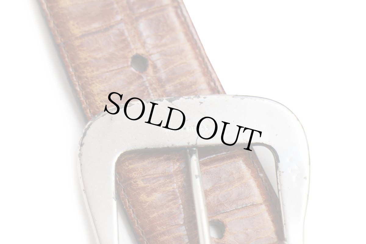 画像3: 80s USA製 LANDS'ENDランズエンド 型押し レザーベルト 茶 30 (3)