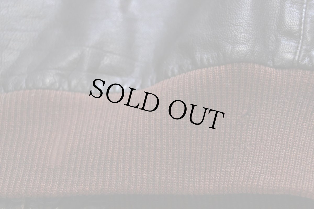 画像9: 60s UNKNOWN G-1タイプ ムートンカラー&キルティングライナー フライト レザージャケット 焦げ茶 40 (9)