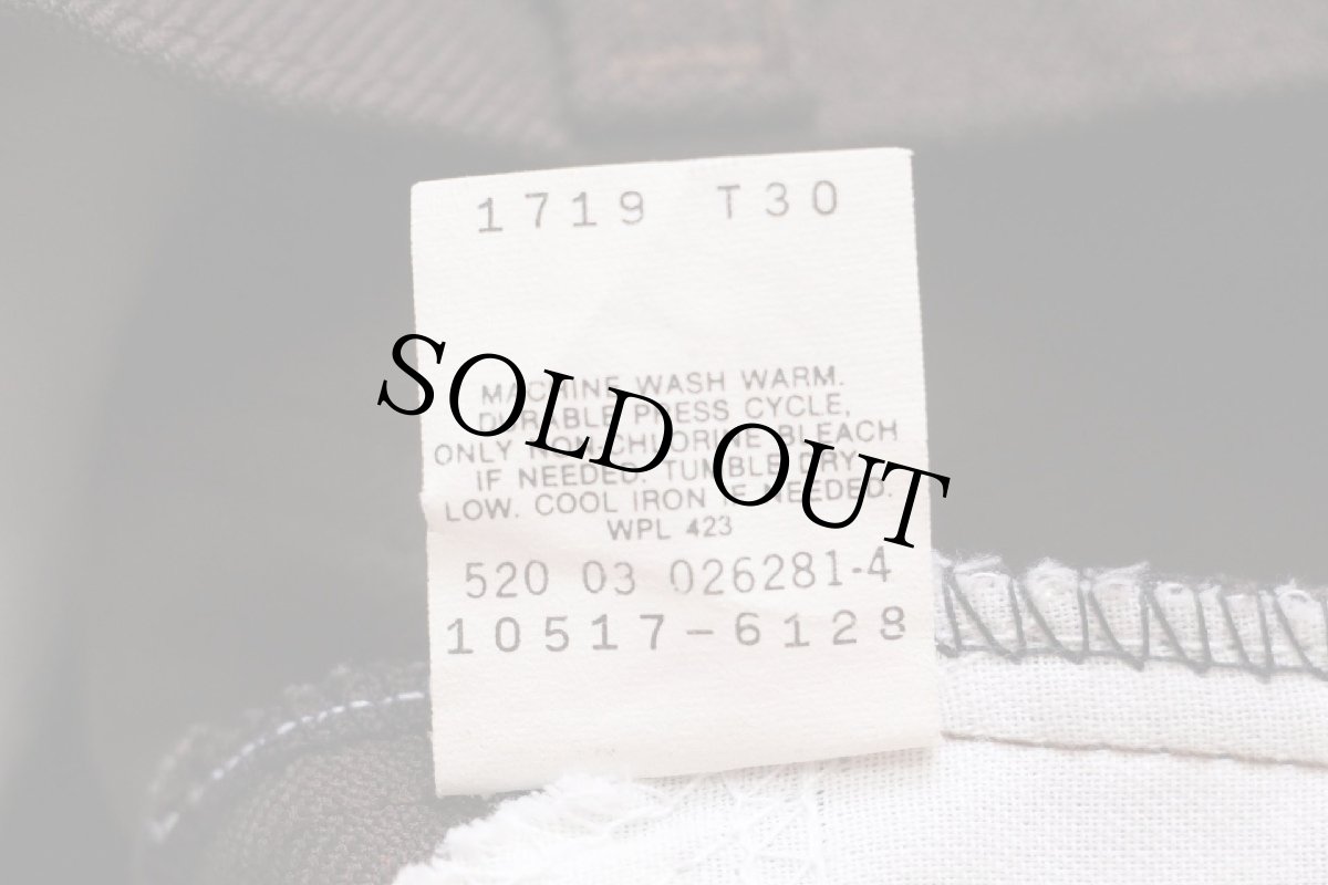 画像7: 90s USA製 Levi'sリーバイス 517 ポリエステルパンツ 焦げ茶 w33 L31★92 スタプレ (7)