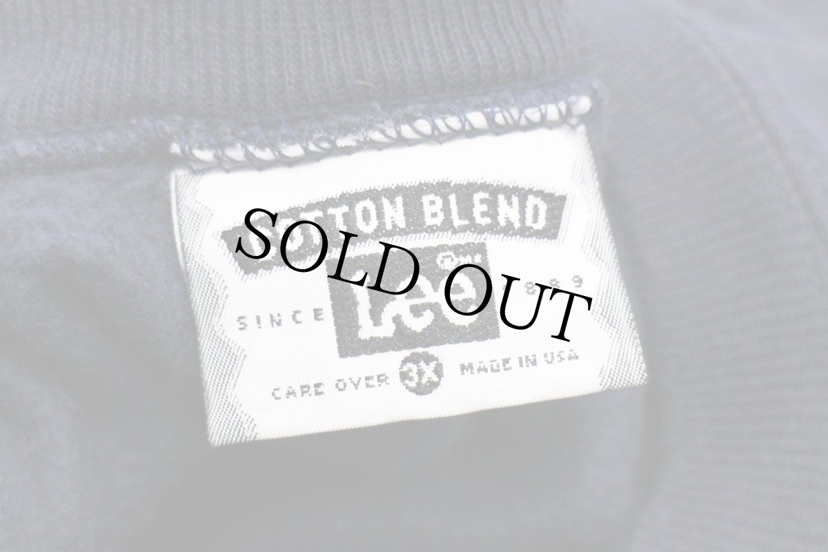 画像4: 90s USA製 Leeリー LOGAN STAFE ライオン スウェット 紺 3X★特大 (4)