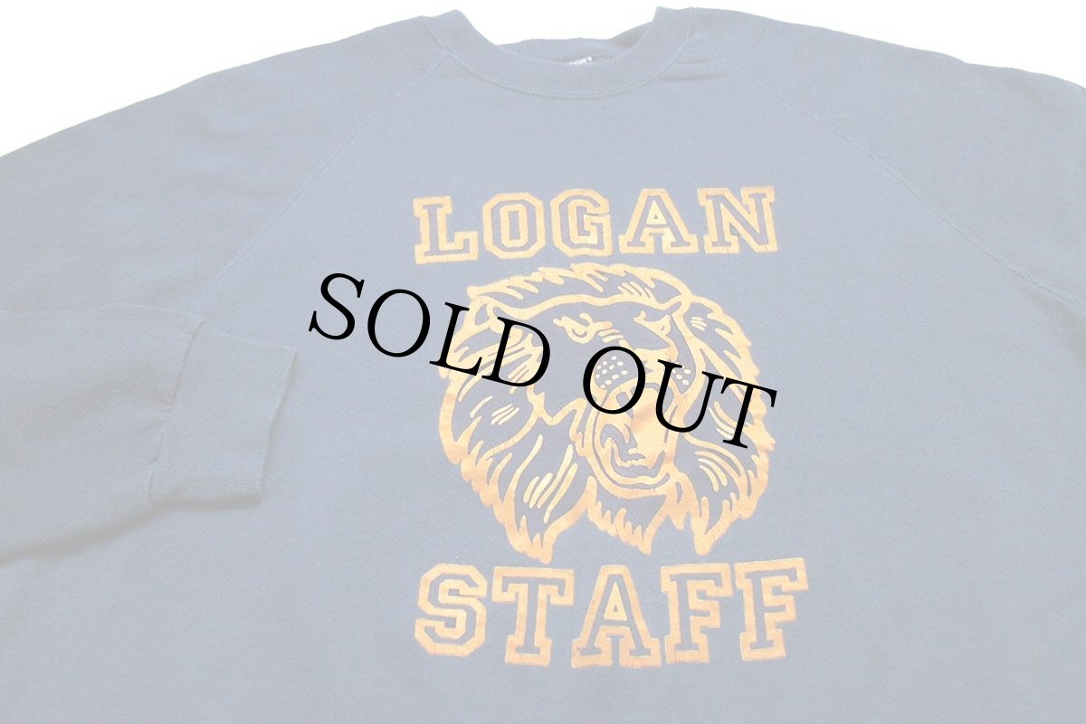 画像3: 90s USA製 Leeリー LOGAN STAFE ライオン スウェット 紺 3X★特大 (3)