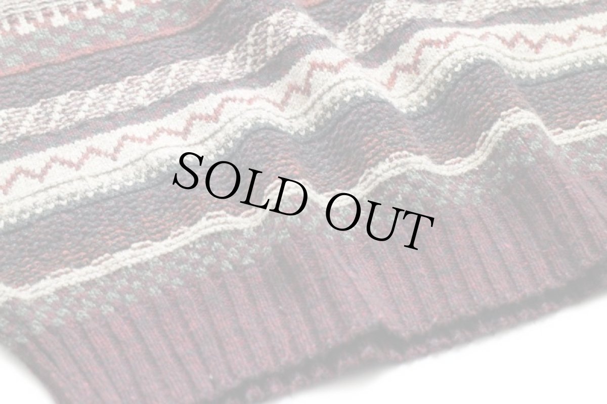 画像5: 90s USA製 STJOHN'SBAY ラグ柄 編み柄 コットン×アクリルニット セーター XL (5)