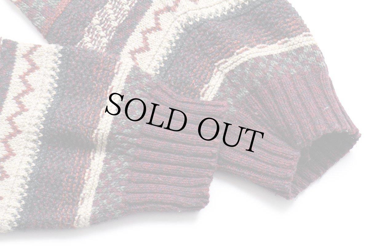 画像6: 90s USA製 STJOHN'SBAY ラグ柄 編み柄 コットン×アクリルニット セーター XL (6)