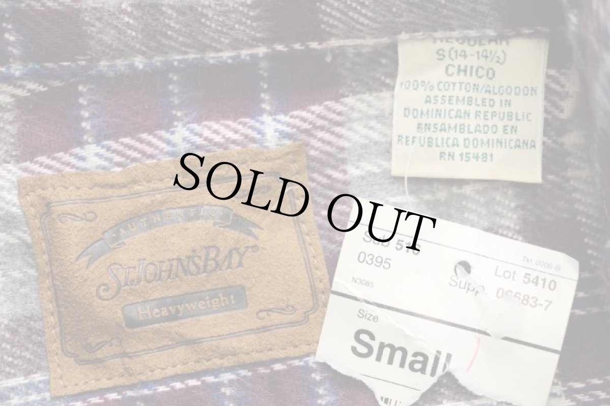 画像5: デッドストック★90s STJOHN'SBAY オンブレチェック コットン フランネルシャツ S (5)