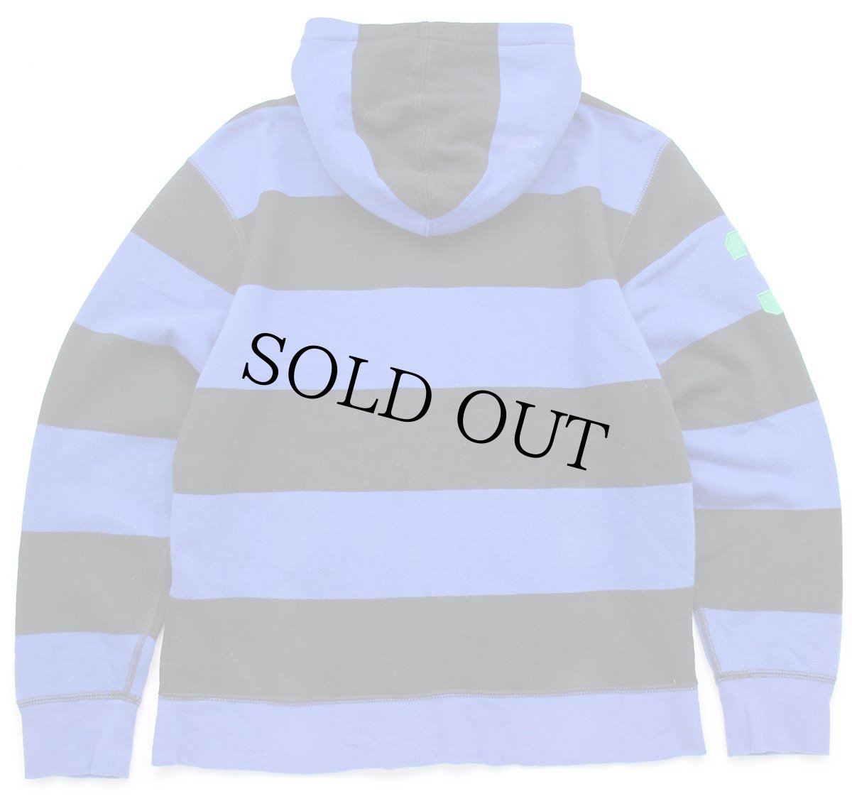 画像2: ポロ ラルフローレン 太ボーダー スウェット ジップパーカー 青×黒 ボーイズL (2)