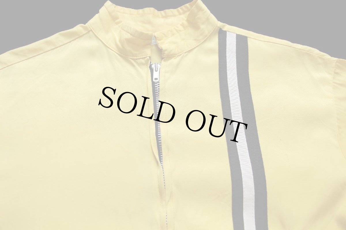 画像3: 60s Bonner スタンドカラー サテン レーシングジャケット 黄 M (3)