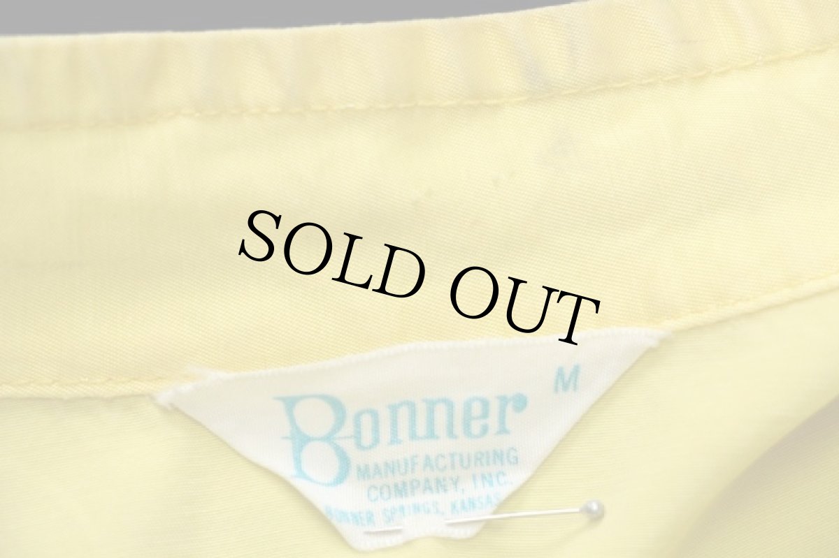 画像4: 60s Bonner スタンドカラー サテン レーシングジャケット 黄 M (4)