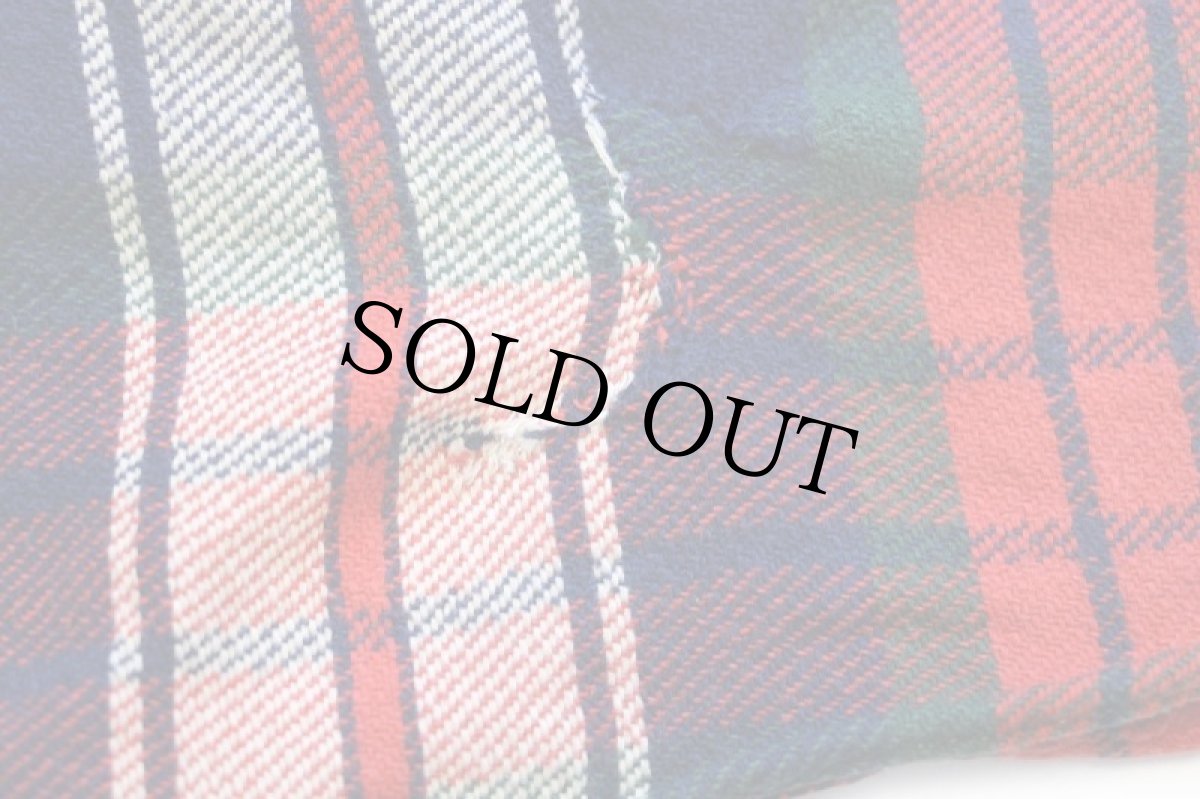 画像9: 00s ポロ ラルフローレン マドラスチェック エルボーパッチ コットン フランネルシャツ ダメージ XL★インド綿 (9)