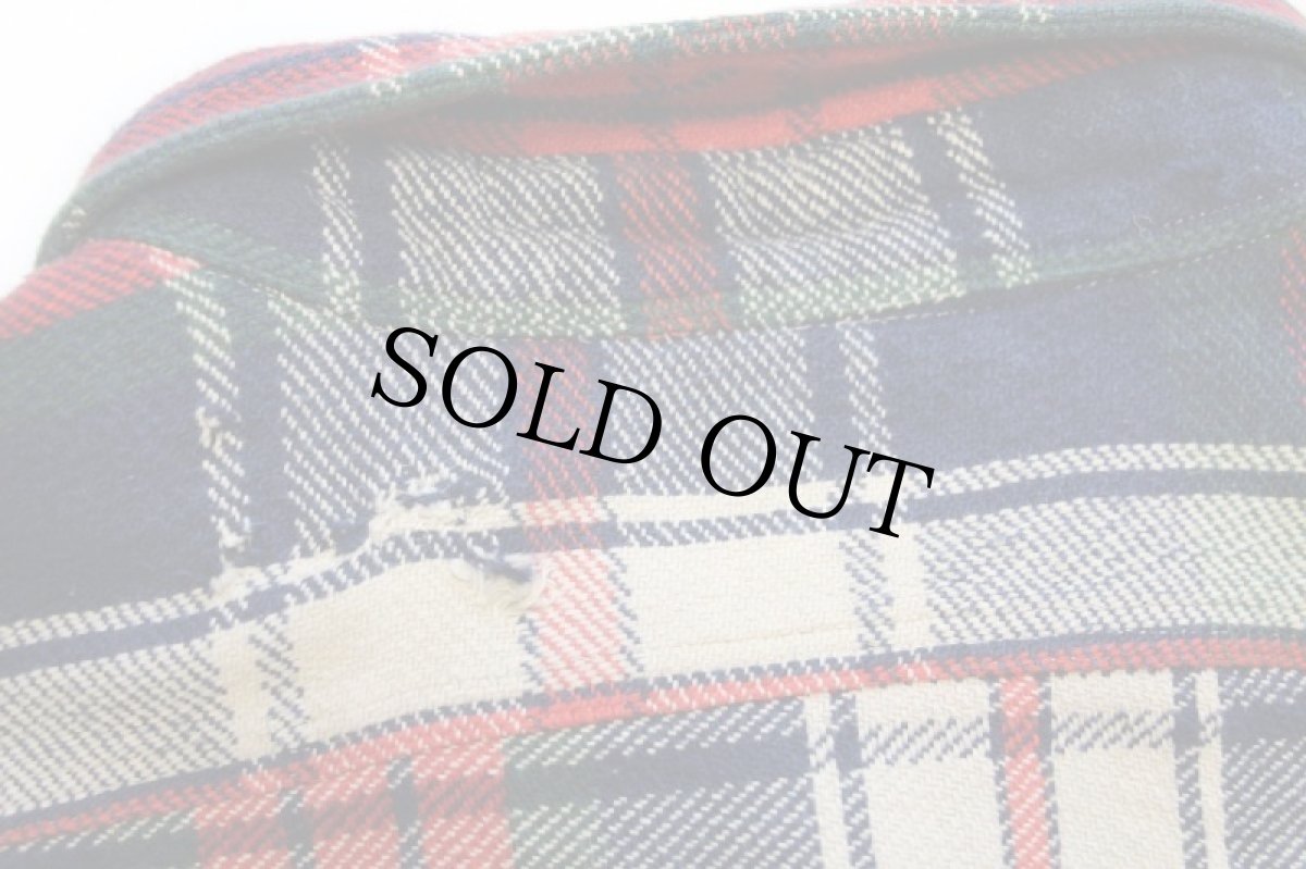 画像8: 00s ポロ ラルフローレン マドラスチェック エルボーパッチ コットン フランネルシャツ ダメージ XL★インド綿 (8)