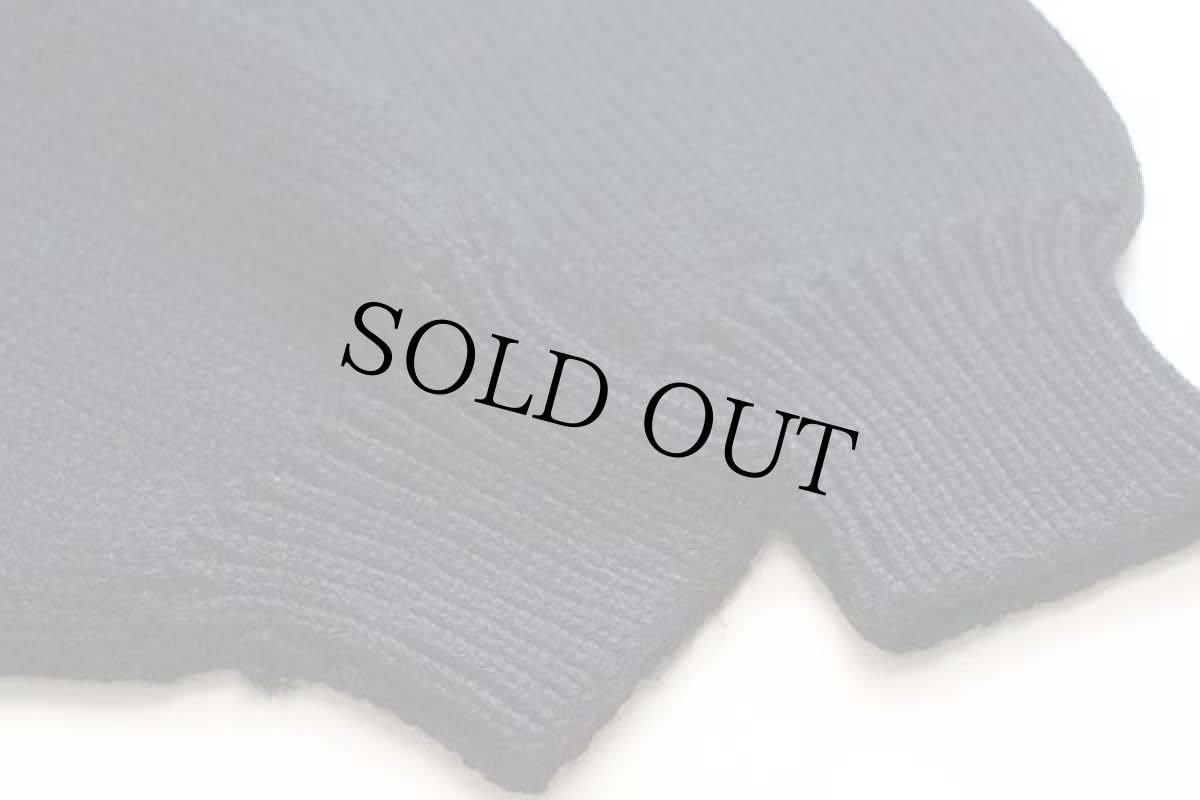 画像6: 60s RECKNIT P ボートネック ローゲージ ウールニット レタードセーター 黒 (6)