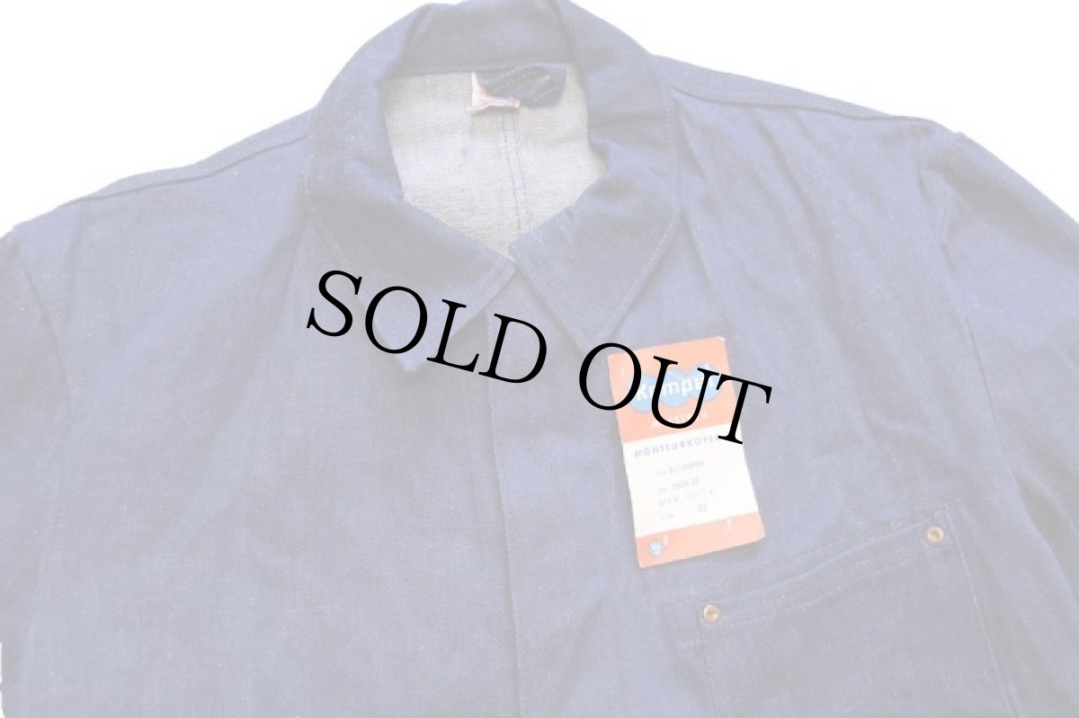 画像3: デッドストック★70s KEMPEL ユーロ ワーク 比翼 デニム カバーオール 52 (3)