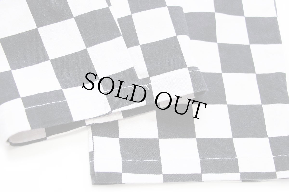 画像7: COOKMAN クックマン WAITER'S PANTS チェッカーフラッグ ストレッチ コットン シェフパンツ 白×黒 L (7)