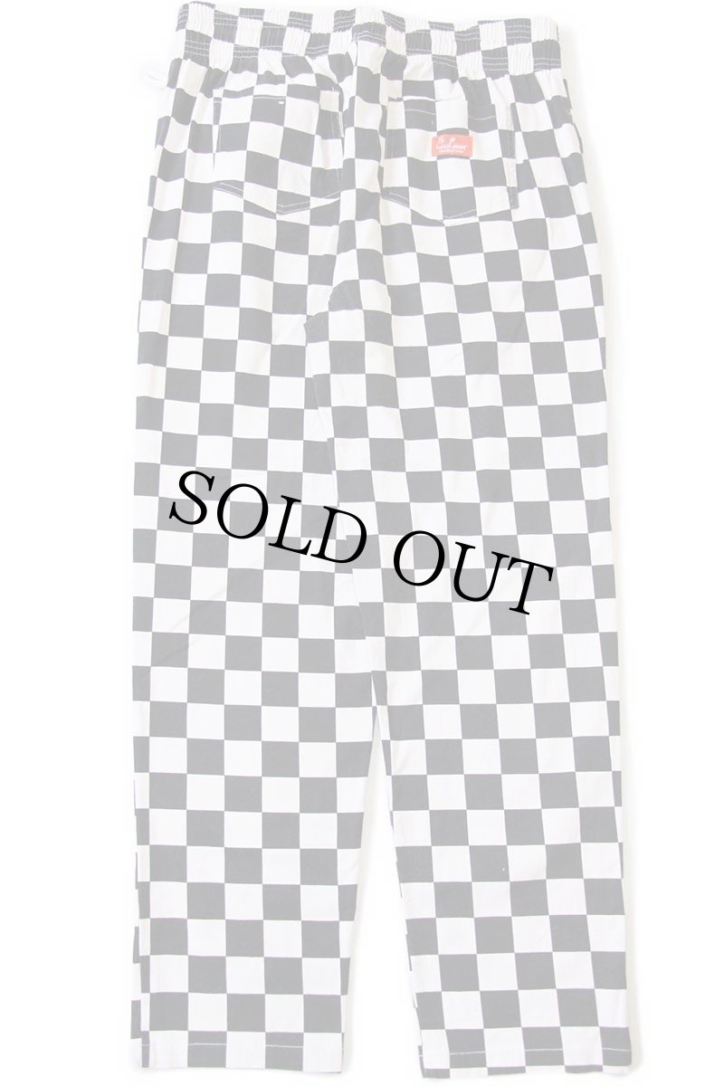 画像3: COOKMAN クックマン WAITER'S PANTS チェッカーフラッグ ストレッチ コットン シェフパンツ 白×黒 L (3)