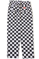 画像3: COOKMAN クックマン WAITER'S PANTS チェッカーフラッグ ストレッチ コットン シェフパンツ 白×黒 L (3)
