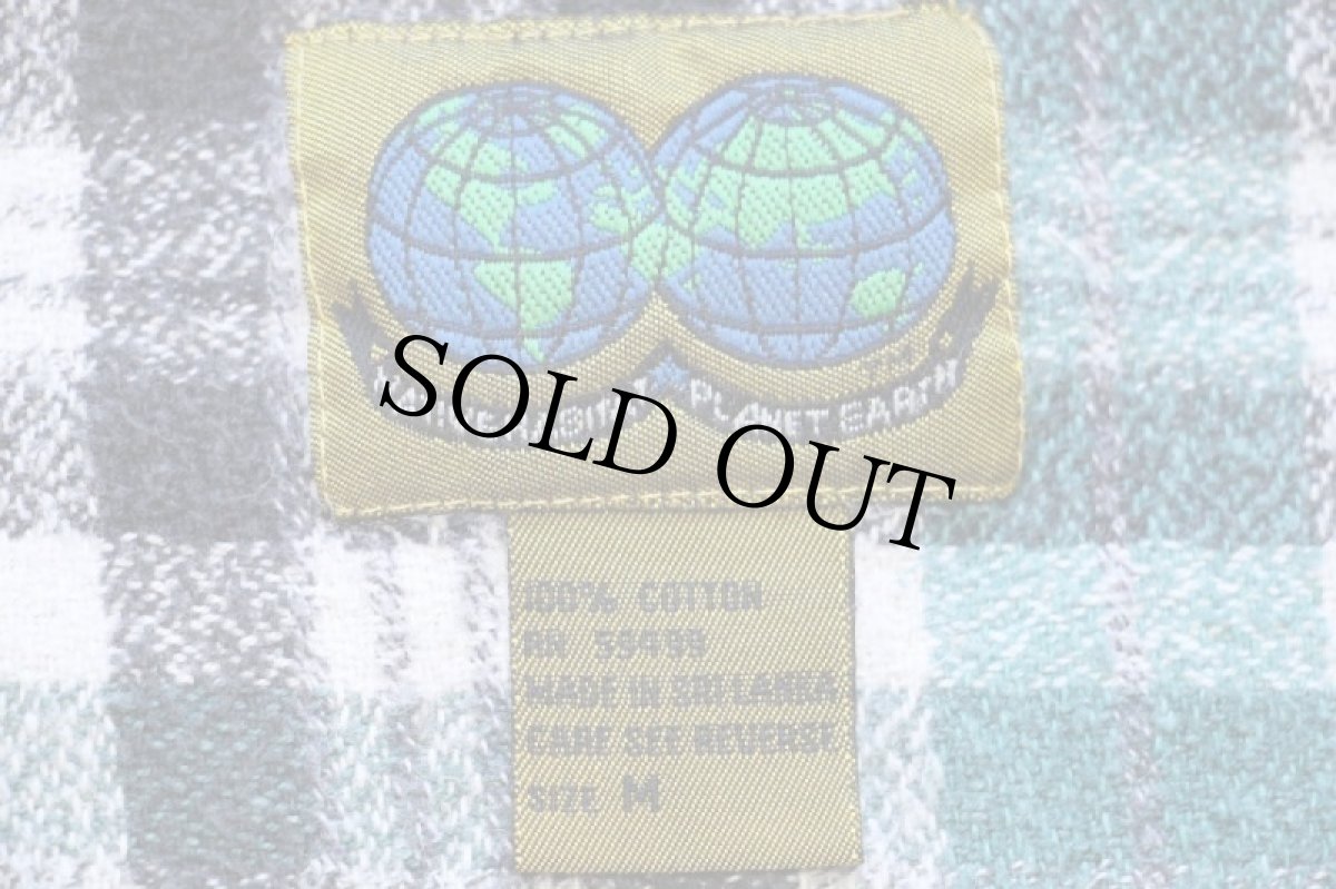 画像4: 90s NATIVE HABITAT PLANET EARTH チェック コットン アムンゼン ネルシャツ M (4)