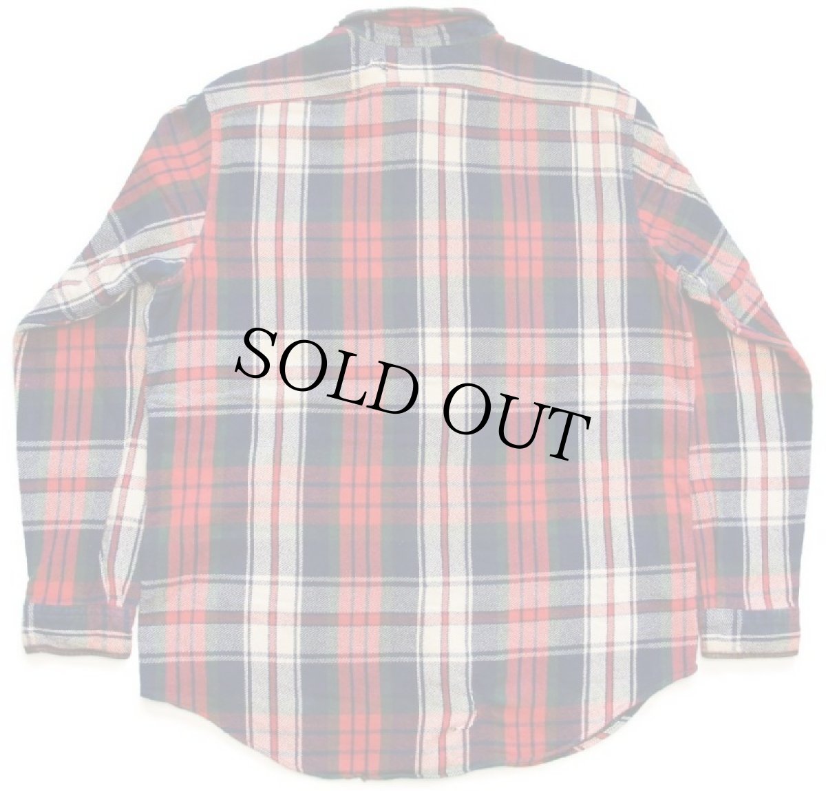 画像2: 00s ポロ ラルフローレン マドラスチェック エルボーパッチ コットン フランネルシャツ ダメージ XL★インド綿 (2)