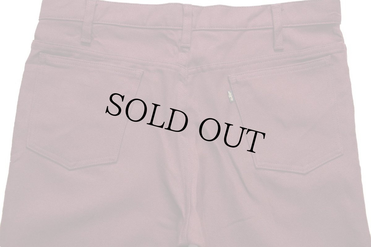 画像5: 90s USA製 Levi'sリーバイス 517 ポリエステルパンツ バーガンディ w35 L32★89 スタプレ (5)