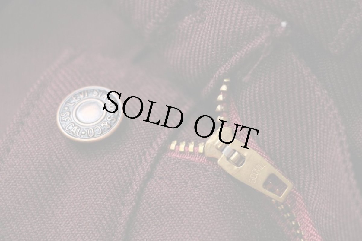 画像7: 90s USA製 Levi'sリーバイス 517 ポリエステルパンツ バーガンディ w35 L32★89 スタプレ (7)