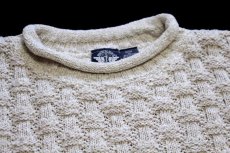 画像3: 90s USA製 DOCKERSドッカーズ ロールネック 立体編み コットンニット セーター ベージュ ミックス M★Levi'sリーバイス (3)