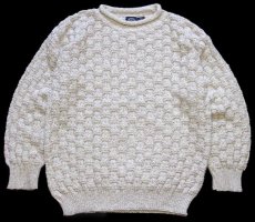 画像1: 90s USA製 DOCKERSドッカーズ ロールネック 立体編み コットンニット セーター ベージュ ミックス M★Levi'sリーバイス (1)