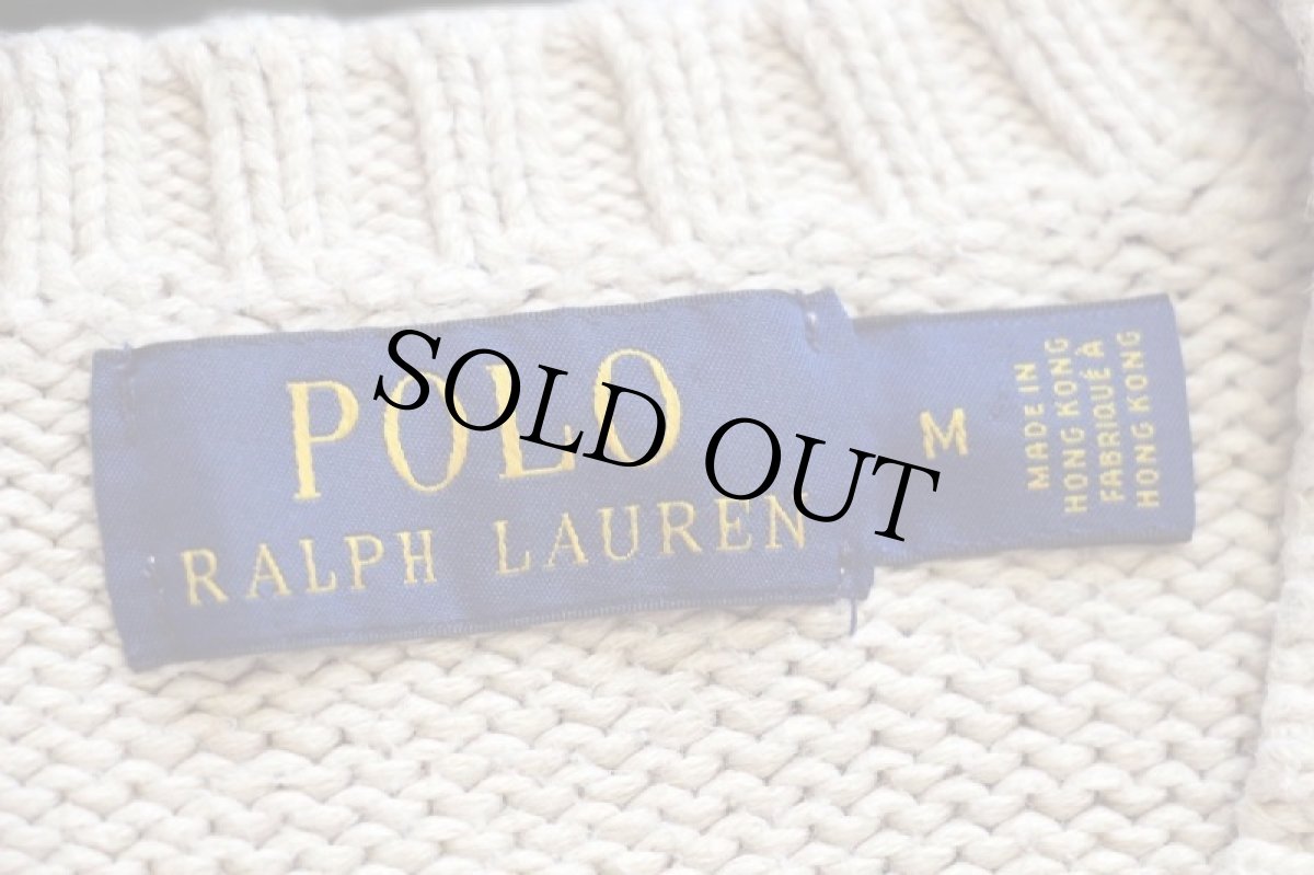 画像4: ポロ ラルフローレン ワンポイント コットンニット セーター ベージュ M (4)