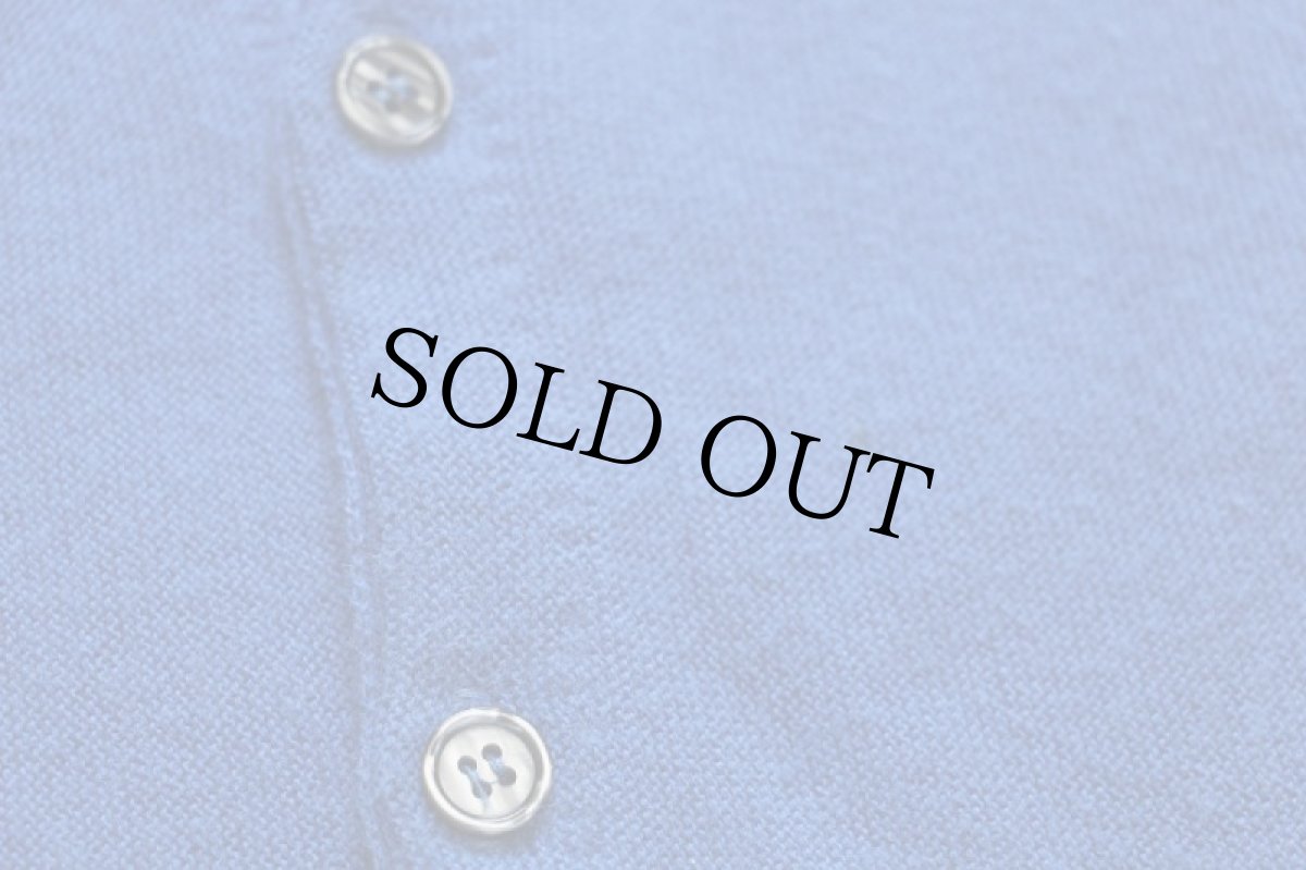 画像6: 70s IZOD LACOSTE ラコステ ワンポイント パール編み アクリルニット カーディガン 青 L (6)