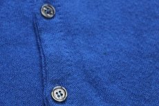 画像6: 70s IZOD LACOSTE ラコステ ワンポイント パール編み アクリルニット カーディガン 青 L (6)