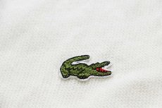 画像5: 80s USA製 IZOD LACOSTE ラコステ ワンポイント パール編み アクリルニット カーディガン 白 L (5)