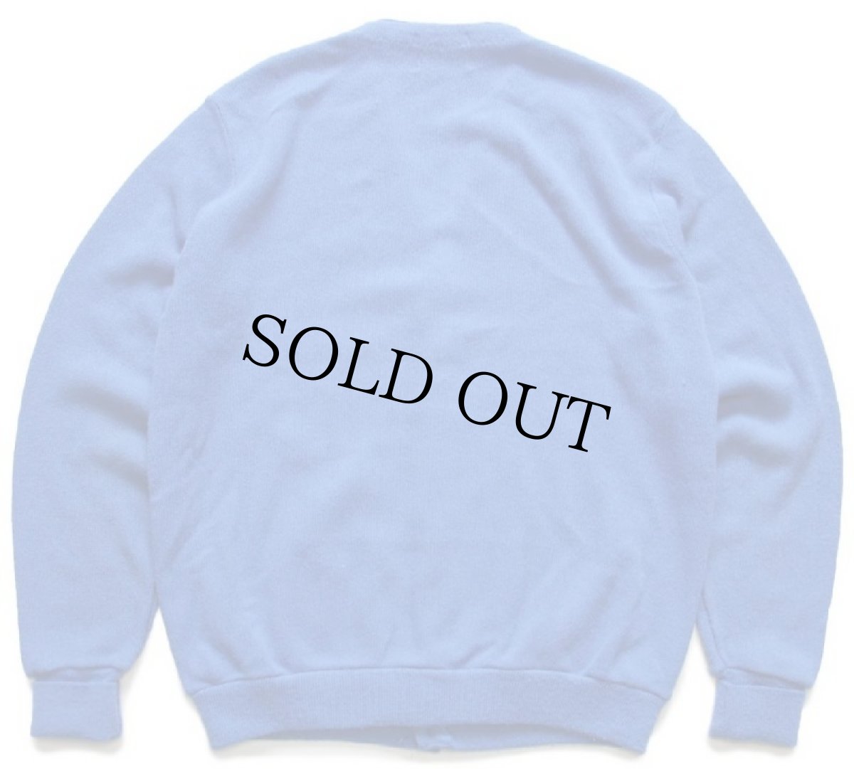 画像2: 70s IZOD LACOSTE ラコステ ワンポイント パール編み アクリルニット カーディガン 青 L (2)