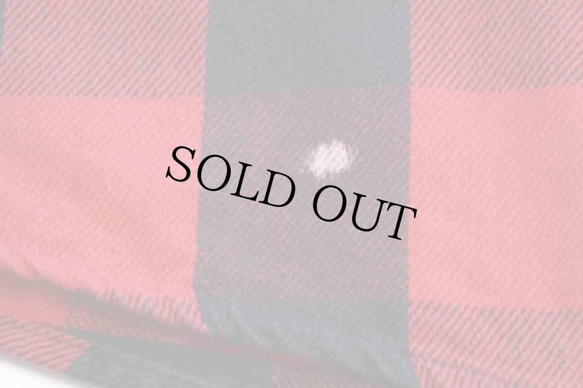 画像6: 90s FIVE BROTHERファイブブラザー バッファローチェック コットン フランネルシャツ 赤×黒 3XL★特大 (6)