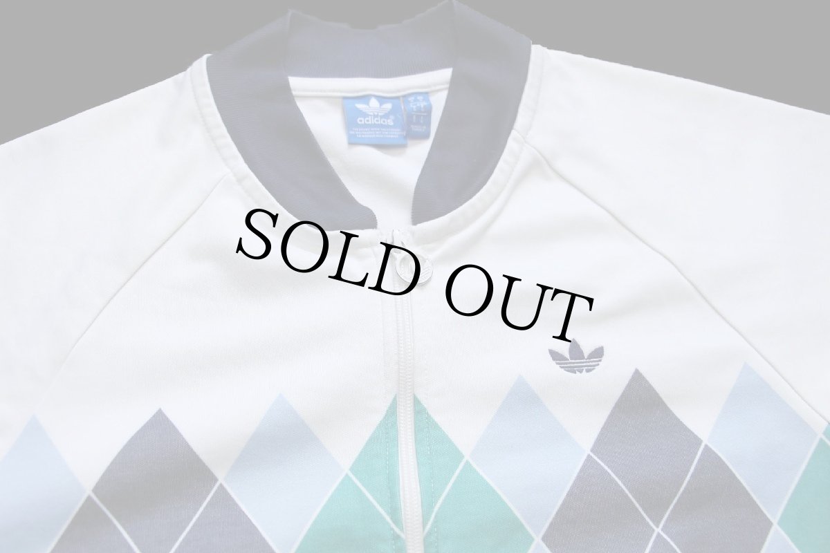画像3: adidasアディダス トレフォイル ロゴ刺繍 アーガイル柄 イワンレンドル トラックジャケット 白 S★ジャージ (3)