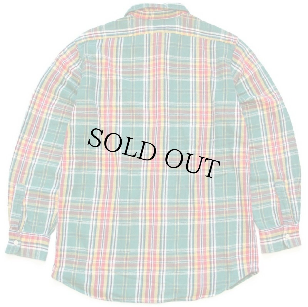 画像2: 00s ポロ ラルフローレン マドラスチェック コットン フランネルシャツ M★C (2)