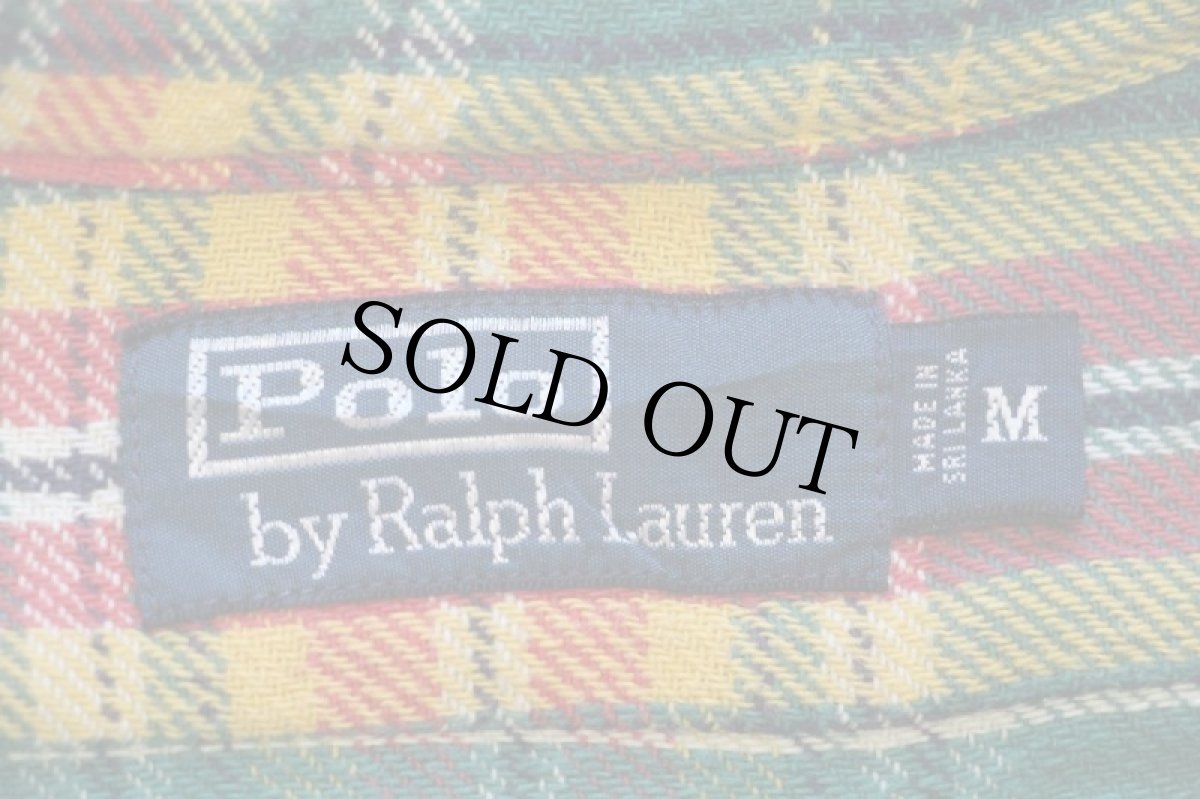 画像4: 00s ポロ ラルフローレン マドラスチェック コットン フランネルシャツ M★C (4)