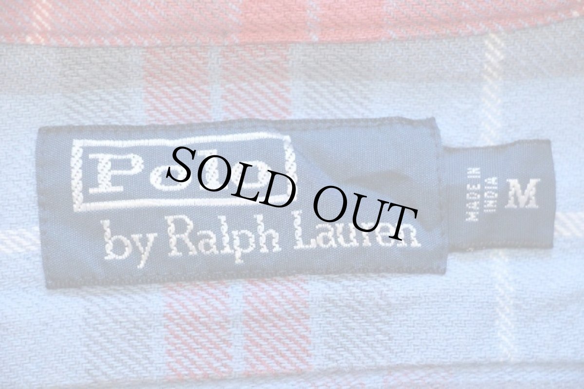 画像4: 00s ポロ ラルフローレン チェック コットン フランネルシャツ M (4)