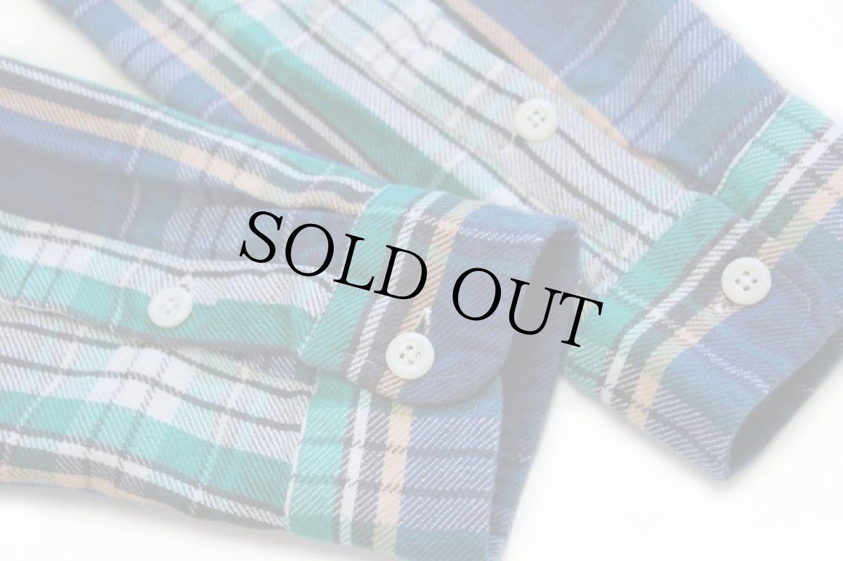 画像5: 00s ポロ ラルフローレン マドラスチェック コットン フランネルシャツ M★A インド綿 (5)