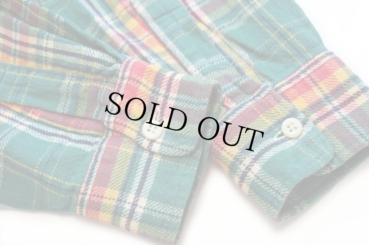 画像6: 00s ポロ ラルフローレン マドラスチェック コットン フランネルシャツ M★C (6)