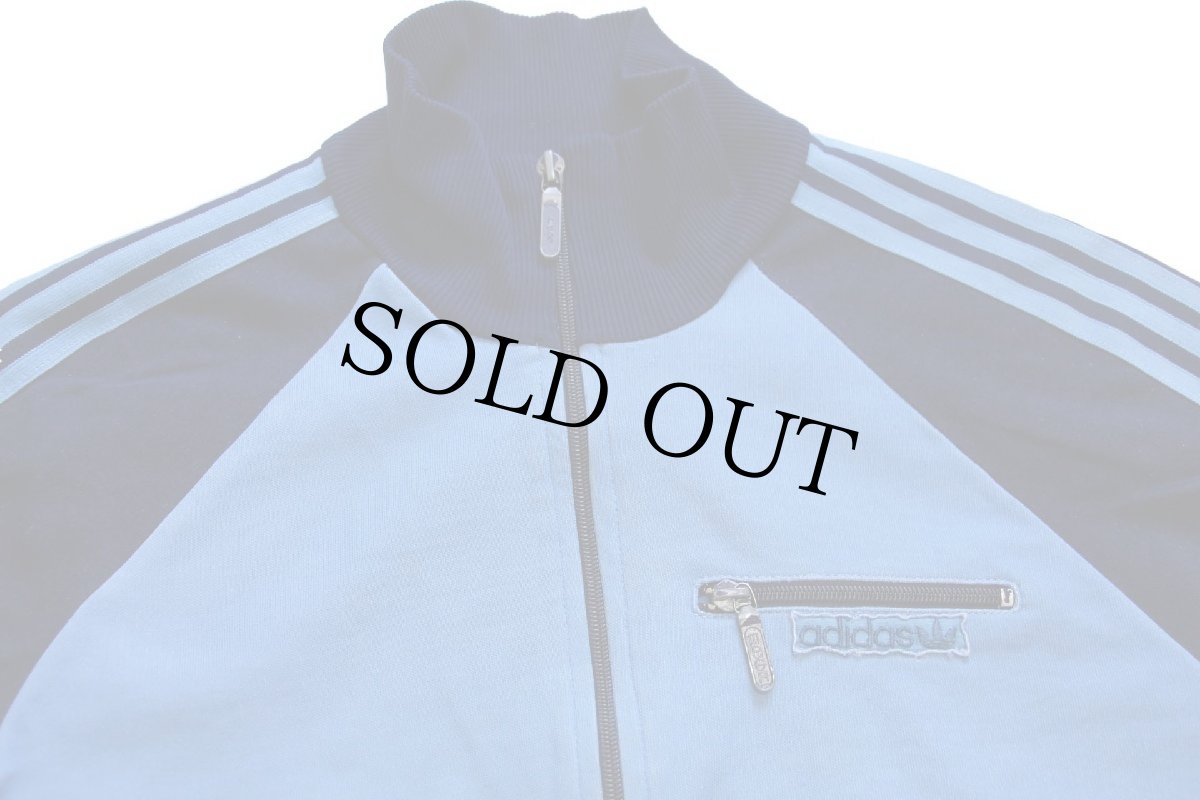 画像3: 70s adidasアディダス Pletenina トレフォイル ロゴ ツートン ハイネック トラックジャケット 水色×紺 52★ジャージ (3)